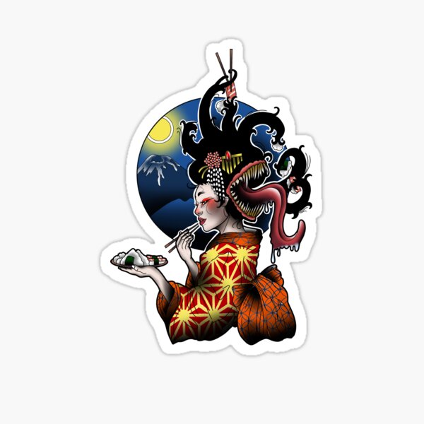 "FutakuchiOnna" Sticker for Sale by Goblinteeth Redbubble