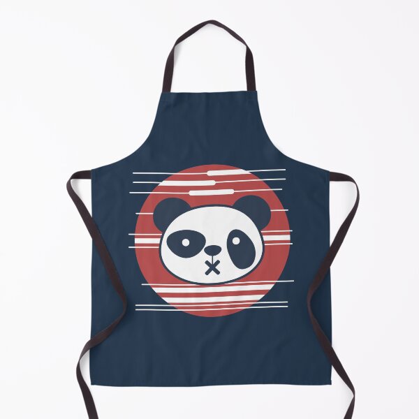 Item preview, Panda head, red background, white lines designed and sold by TheLastMoon.