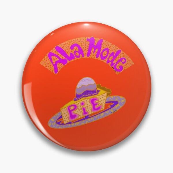 Item preview, Retro 70s Pie Foodie Dessert Pies Pink Purple Circle designed and sold by NikoleneStudios.