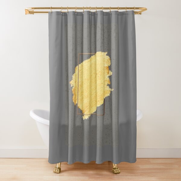 gray&golden art Shower Curtain