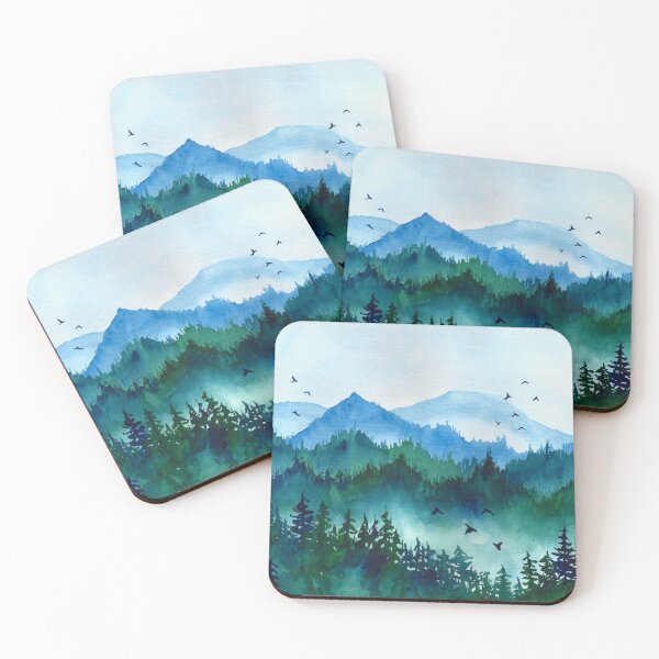 Item preview, Mist Me Away Mountain Landscape Watercolor designed and sold by watercolorado.