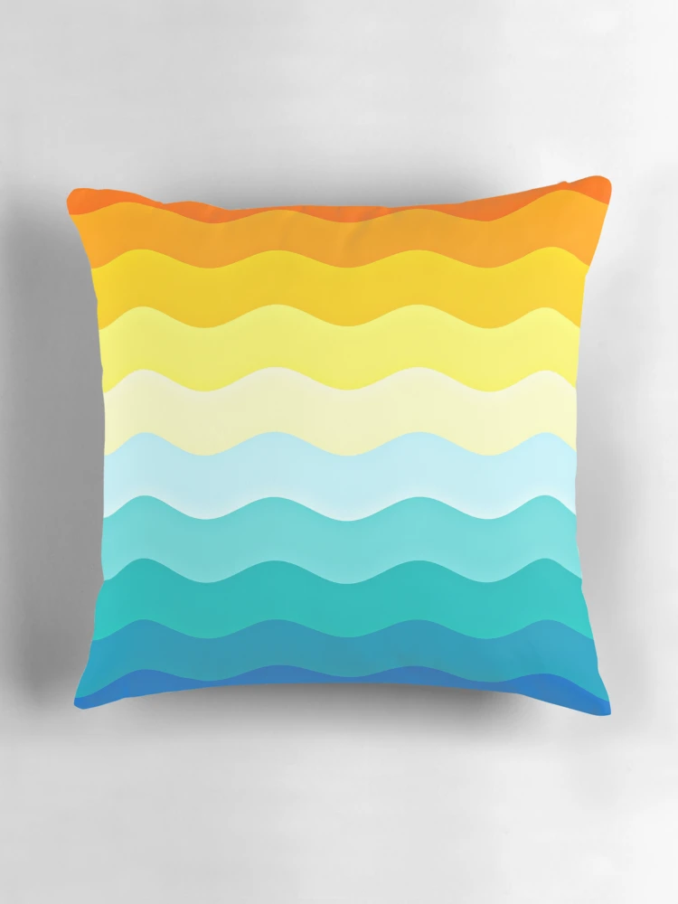 Thumbnail 3 of 4, Pillow, Colorful Waves Pattern designed and sold by DesignCodeStore.