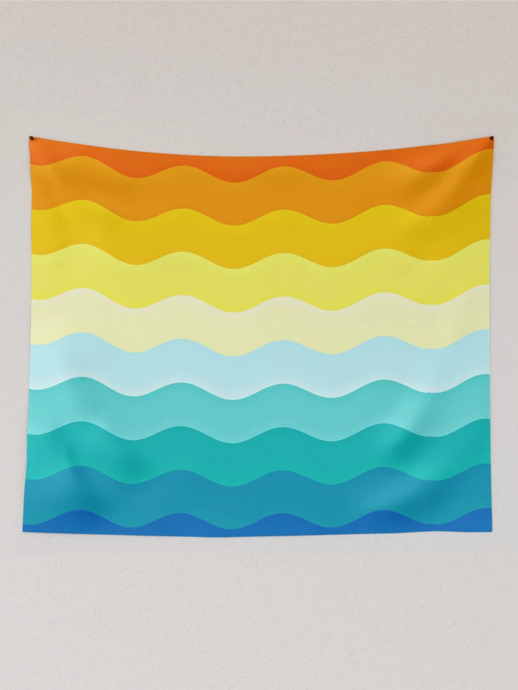 Thumbnail 2 of 3, Tapestry, Colorful Waves Pattern designed and sold by DesignCodeStore.