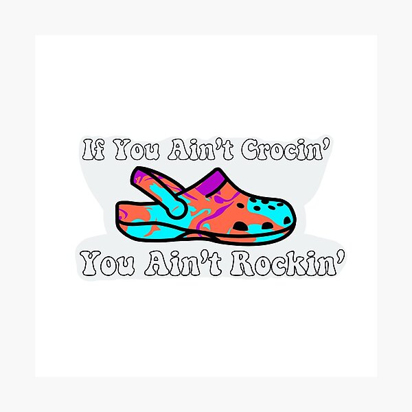 Colorful Crocs: Purple, Orange, Teal Photographic Print