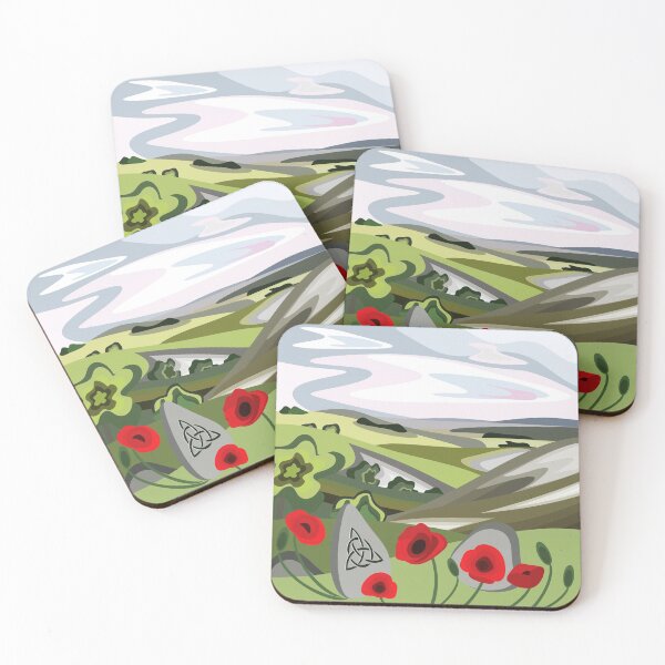 Item preview, OLIVE HILLS WITH POPPIES designed and sold by NOSYMICE.