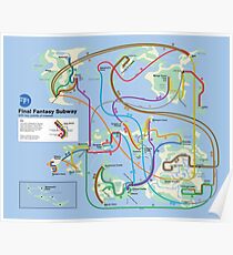 Final Fantasy Subway - NES Maps Series Poster