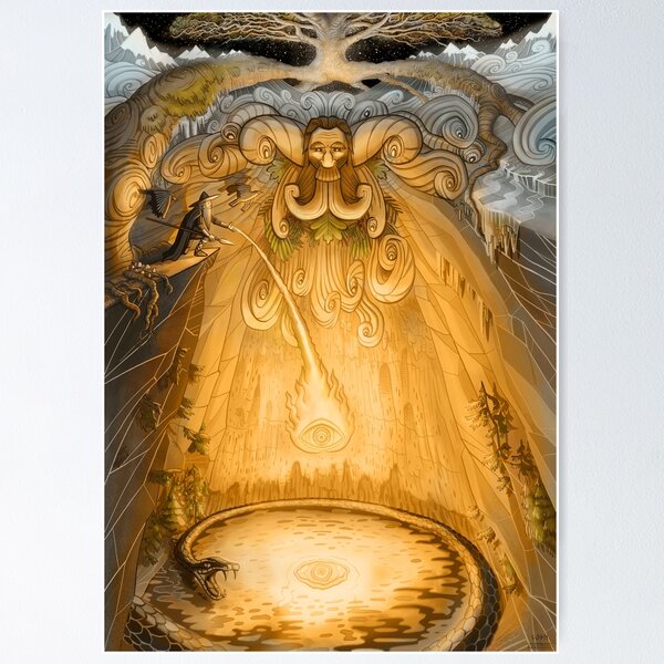 Item preview, Odin Sacrificing His Eye At the Well Of Mimir designed and sold by NorseSecrets.