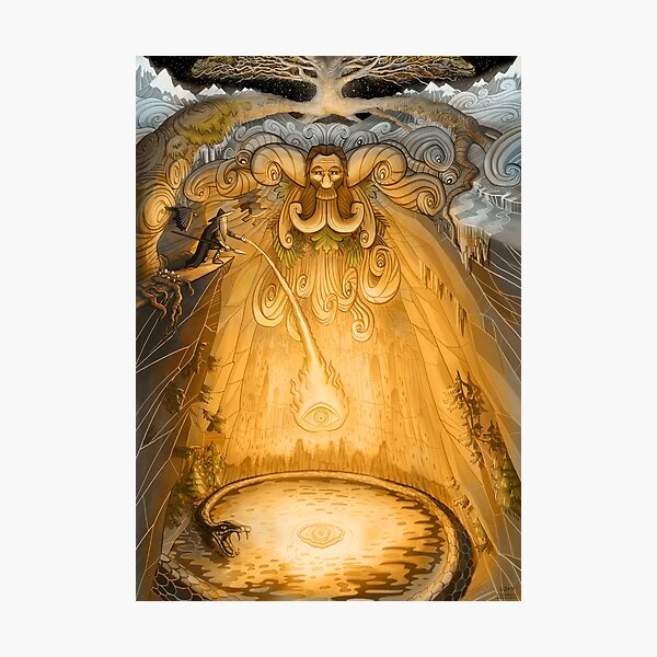 Item preview, Odin Sacrificing His Eye At the Well Of Mimir designed and sold by NorseSecrets.