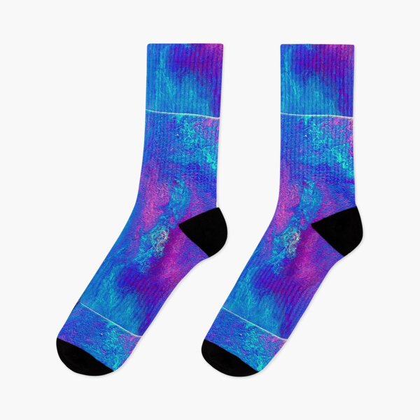 Item preview, Poseidon's Revenge Bright Neon Blues and Purples in Abstract Lines and Waves designed and sold by AliCatOriginals.