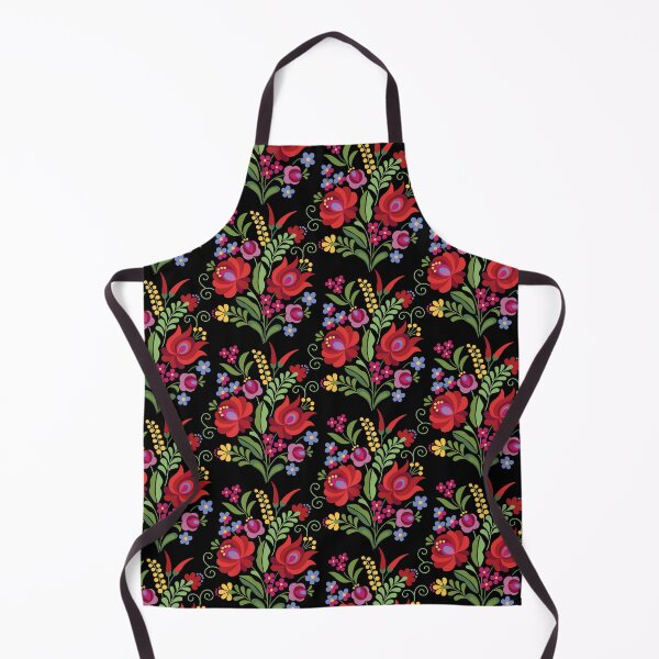 Item preview, Hungarian Folk Design Red Peppers on Black designed and sold by Barbara Pixton.