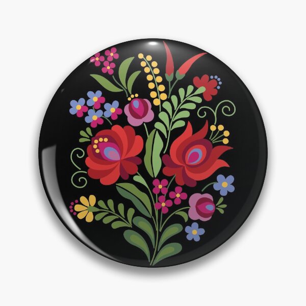Item preview, Hungarian Folk Design Red Peppers on Black designed and sold by Barbara Pixton.