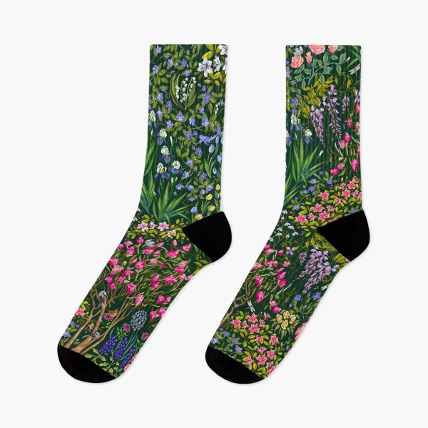Item preview, Southern Garden Glory Pattern on Deep Cool Green designed and sold by L Diane Johnson.