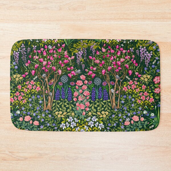 Item preview, Southern Garden Glory Pattern on Deep Cool Green designed and sold by L Diane Johnson.