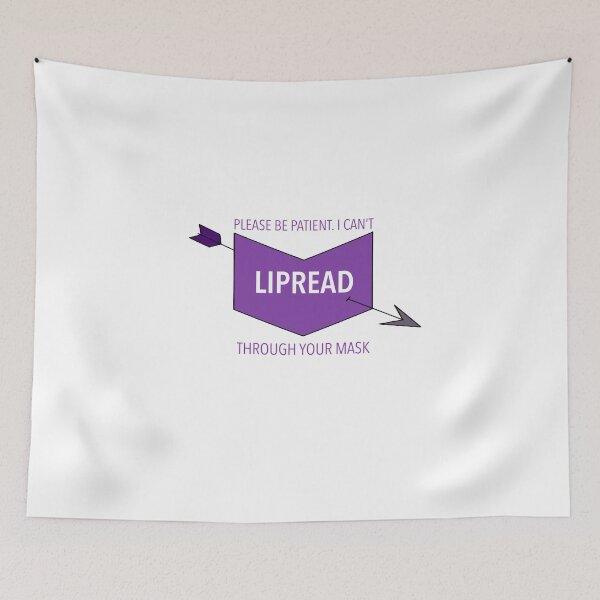 Item preview, DEAF Aware Lipread Mask Coronavirus Sign Language Symbol Patient designed and sold by Rocket Fox.