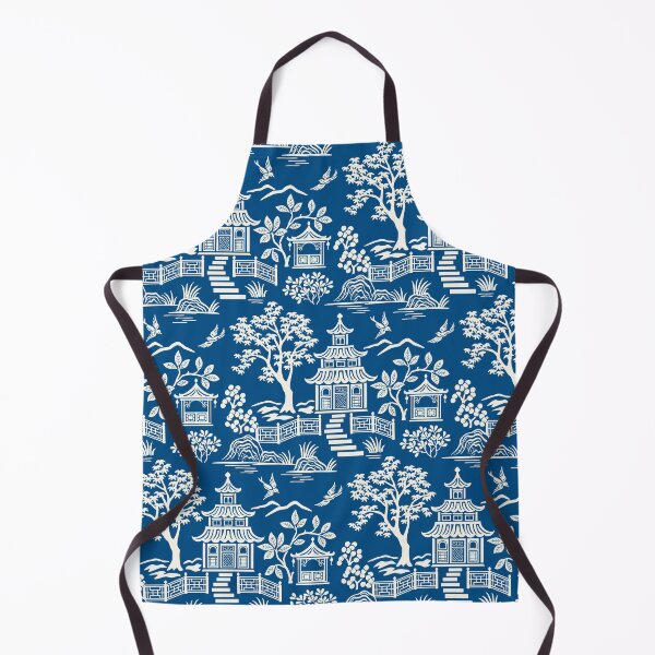 Item preview, Chinoiserie Pagoda Dark Blue designed and sold by Barbara Pixton.