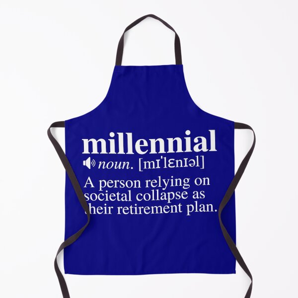Item preview, Millennial Definition - Societal Collapse Retirement Plan (Navy/Blue Background) designed and sold by mind-illusions.