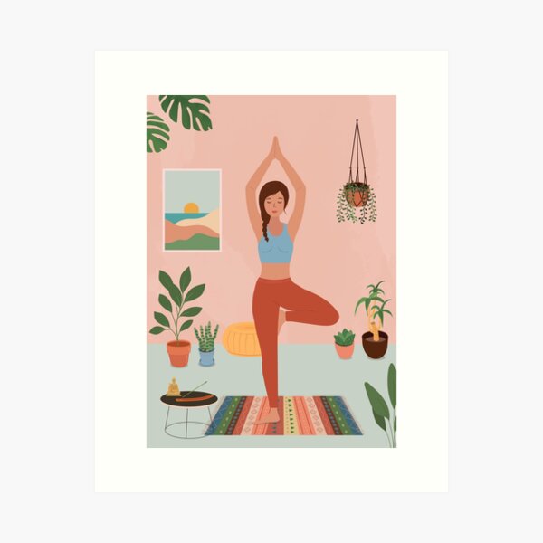 Item preview, Woman art, Plants and yoga, nature,  yoga poster designed and sold by meravshalom.