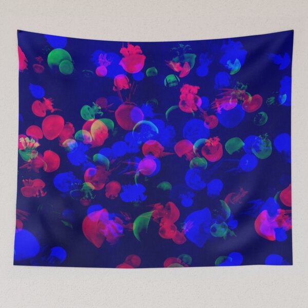Item preview, Tiny Neon Blue Green and Red Jellyfish designed and sold by StayCuztom.