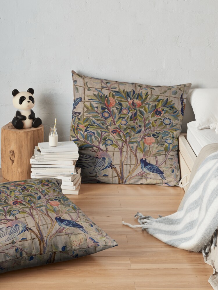 Alternate view of William Morris Kelmscott Trellis Embroidery Floor Pillow