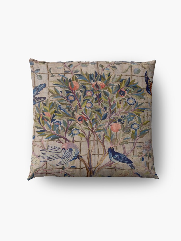 Alternate view of William Morris Kelmscott Trellis Embroidery Floor Pillow