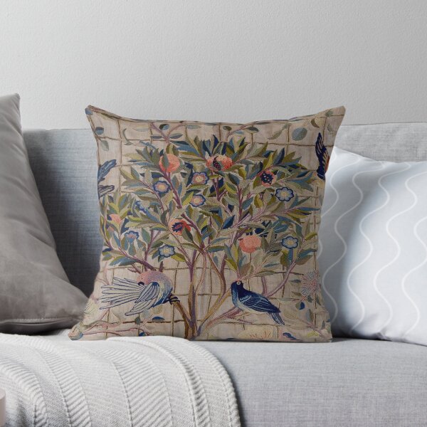 William Morris Kelmscott Trellis Embroidery Throw Pillow