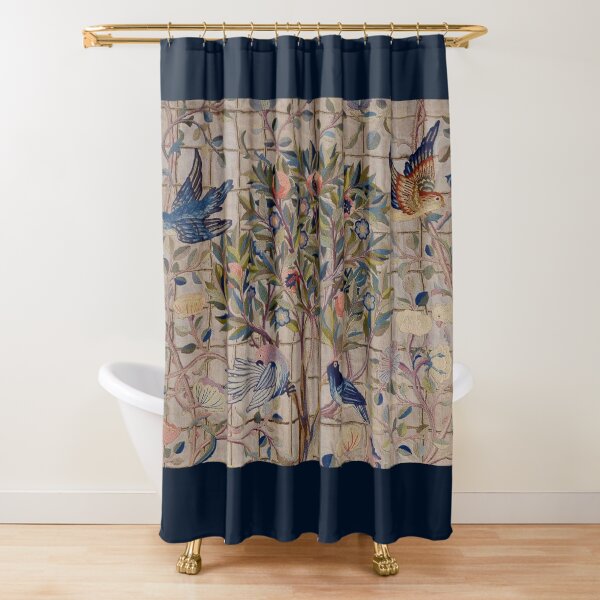 William Morris Kelmscott Trellis Embroidery Shower Curtain