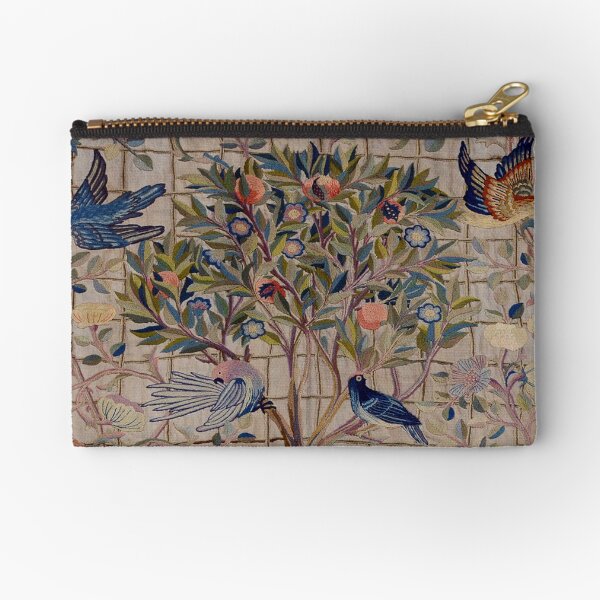 William Morris Kelmscott Trellis Embroidery Zipper Pouch