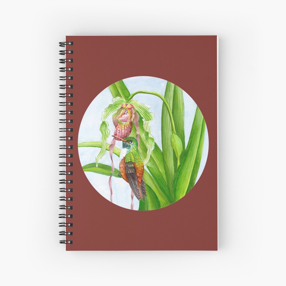 Hummingbird & Orchid I Spiral Notebook