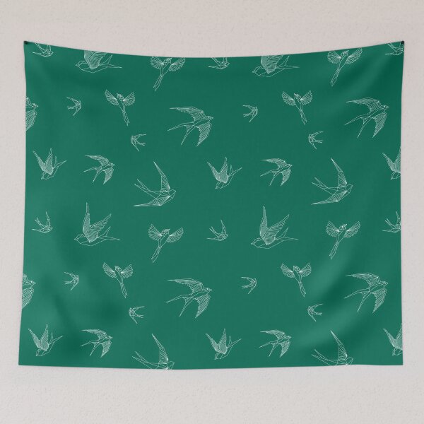 Item preview, Green Geometric Birds Pattern designed and sold by 5thSeason.