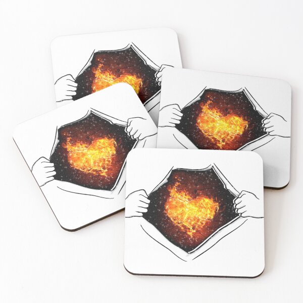 Item preview, Heart on Fire Revealed Open Shirt Chest Ribs designed and sold by Jolly-Yosei.