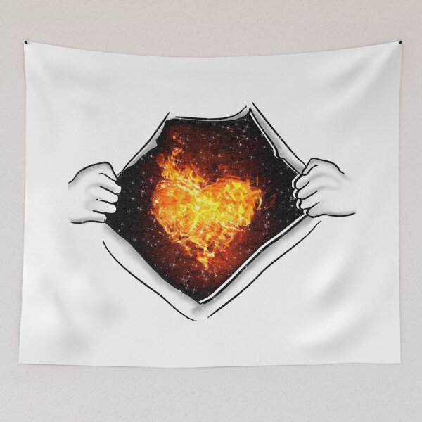Item preview, Heart on Fire Revealed Open Shirt Chest Ribs designed and sold by Jolly-Yosei.