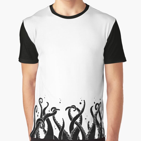 Deep Tentacle Action (Black) Graphic T-Shirt