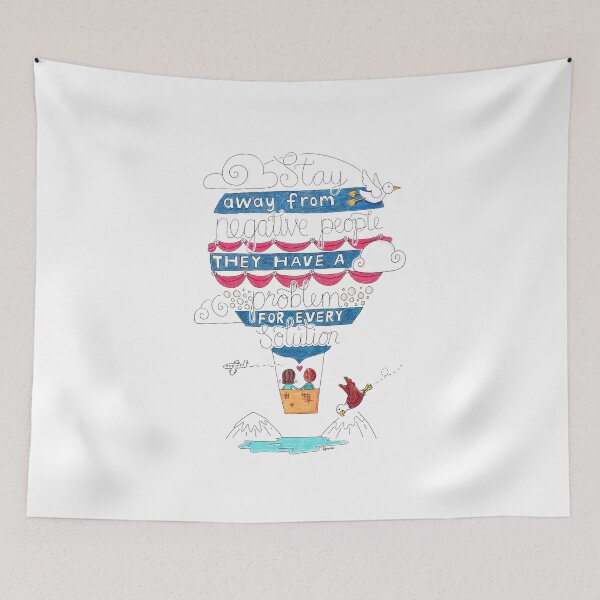 Artikelvorschau, Inspirational Quote on Hot Air Balloon Drawing entworfen und verkauft von LouiseFranksArt.