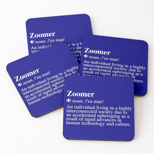 Item preview, Zoomer Definition - Interconnectedness (Navy/Blue Background) designed and sold by mind-illusions.