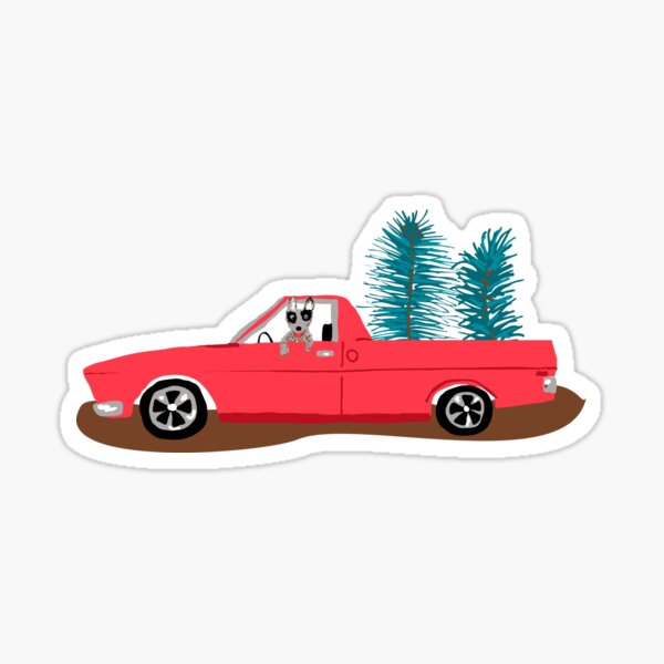 Holden HQ Ute with Christmas Trees Sticker