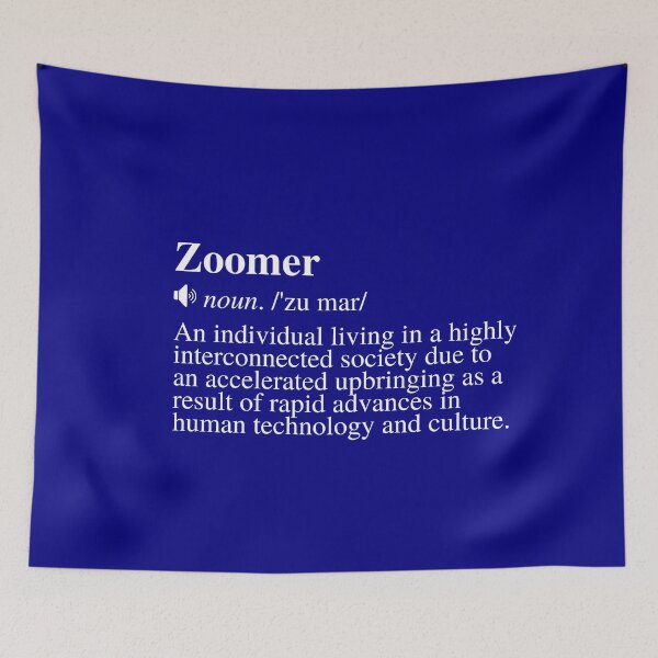 Item preview, Zoomer Definition - Interconnectedness (Navy/Blue Background) designed and sold by mind-illusions.