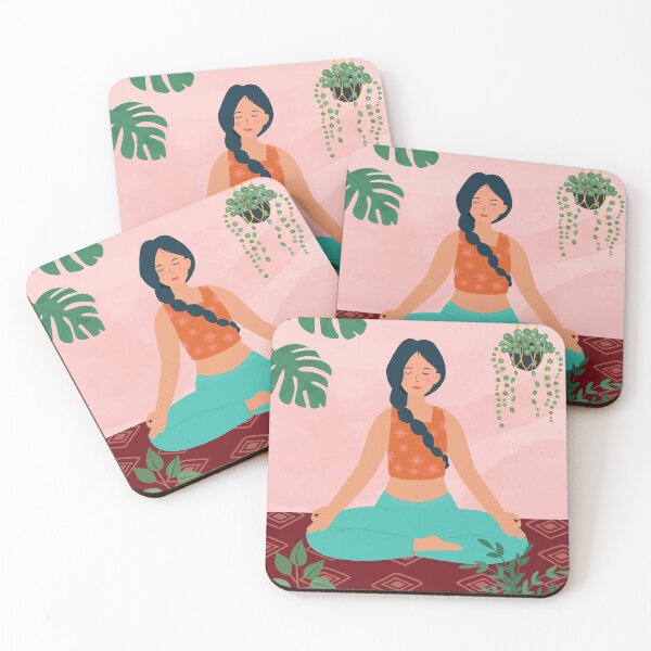 Item preview, woman meditates art - yoga - gift for mom designed and sold by meravshalom.