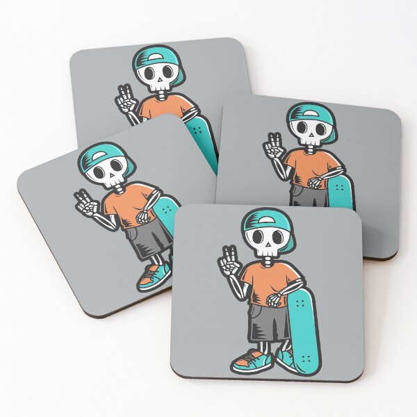 Item preview, Skeleton Skater Kid with Skateboard designed and sold by SLAG-Creative.
