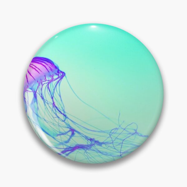 Item preview, Purple Blue Glowing Jellyfish on Green Ombre Gradient designed and sold by StayCuztom.