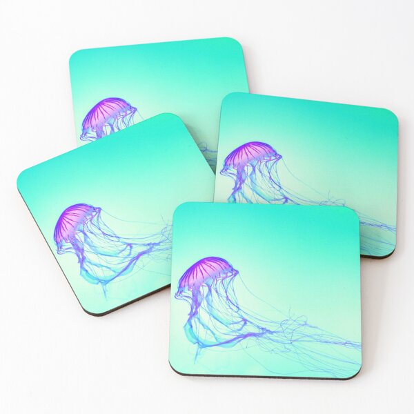 Item preview, Purple Blue Glowing Jellyfish on Green Ombre Gradient designed and sold by StayCuztom.