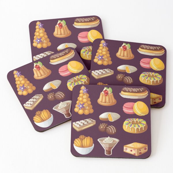 Item preview, Assorted French Desserts - madeleines, croquembouche, macarons, eclair, mille-feuille, calisson designed and sold by Alicia Chee.