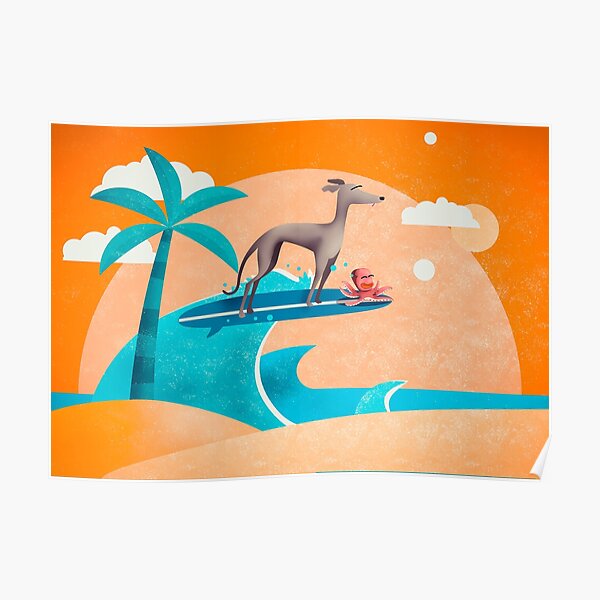 Wheee - Greyhound and hitchhiker Poster
