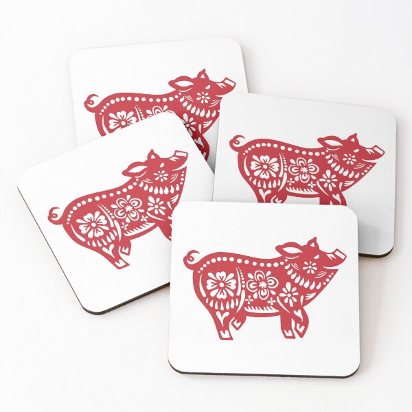 Item preview, Chinese New Year Good Luck and Fortune Pig Papercutting  designed and sold by coffeetea2020.