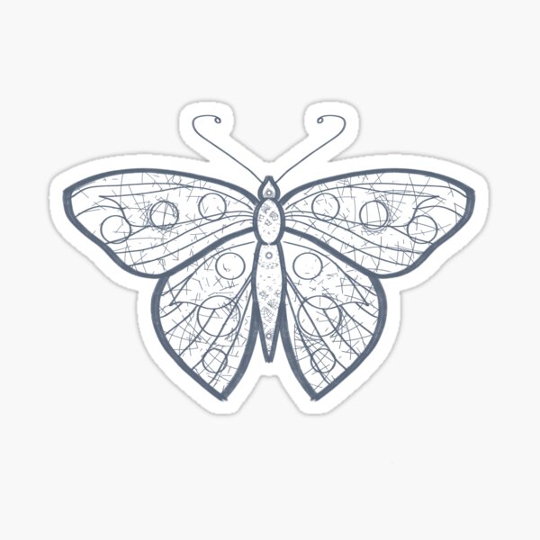 "Butterfly Drawing" Sticker by meleyart Redbubble