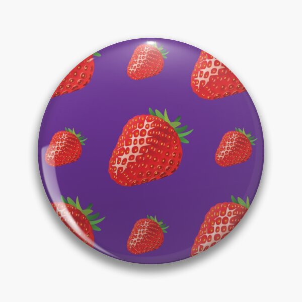 Item preview, Strawberry Pattern Strawberries on Bright Purple Cute Juicy Kawaii Fruit Design designed and sold by Reeks808.