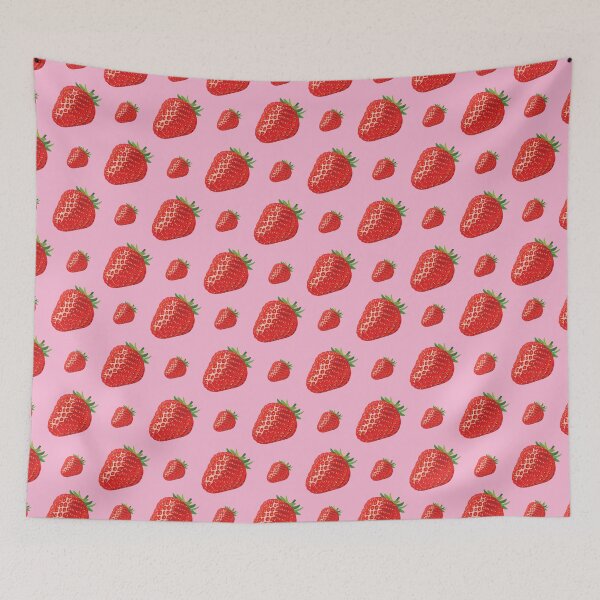 Item preview, Strawberry Pattern Strawberries on Pink Cute Juicy Kawaii Fruit Design designed and sold by Reeks808.