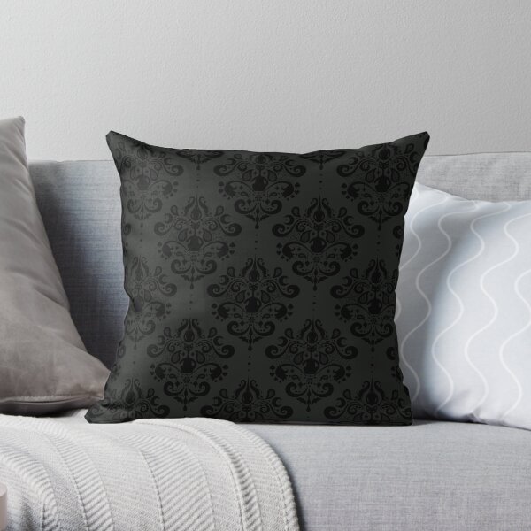 Boho Retrogoth Patterns | Dark Vegas Damask Throw Pillow