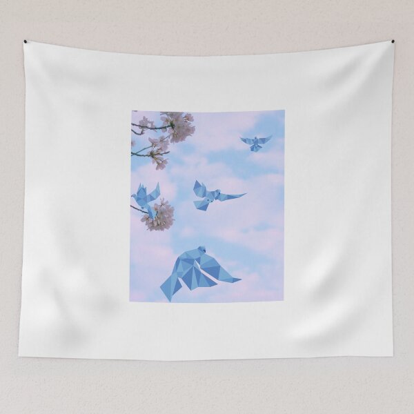 Item preview, Flying Doves in Cherry Blossoms designed and sold by jonnyglobal.