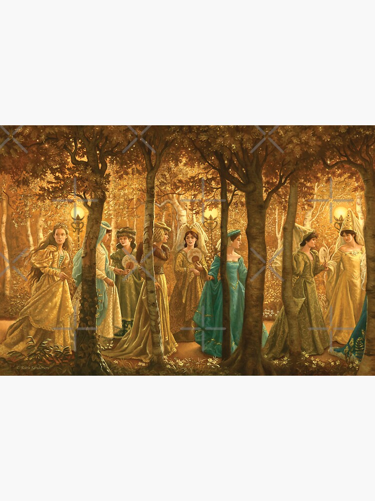 Thumbnail 3 of 3, Sticker, Princesses in the Golden Wood designed and sold by RuthSanderson.