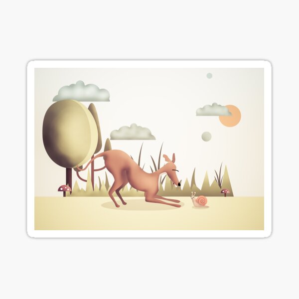 The day the greyhound met the snail Sticker